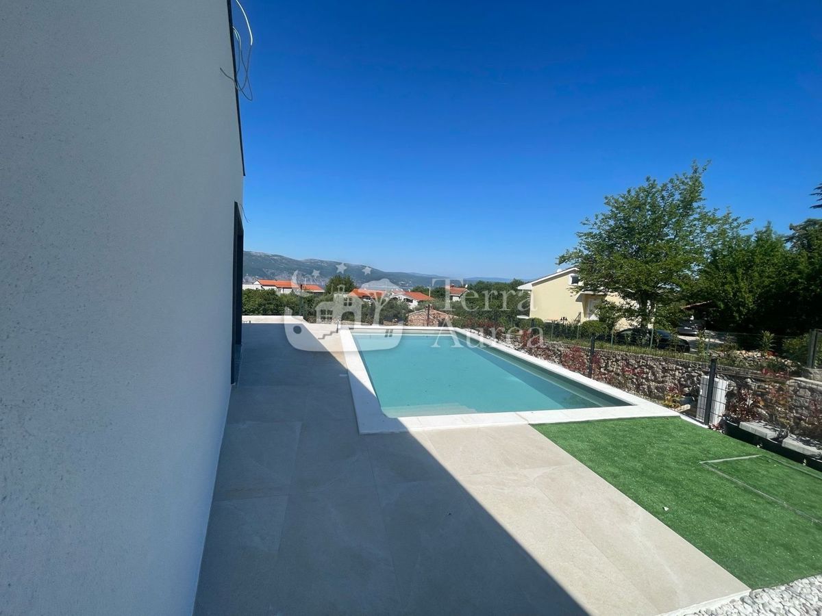 Villa mediterranea con vista mare, Brzac, isola di Krk