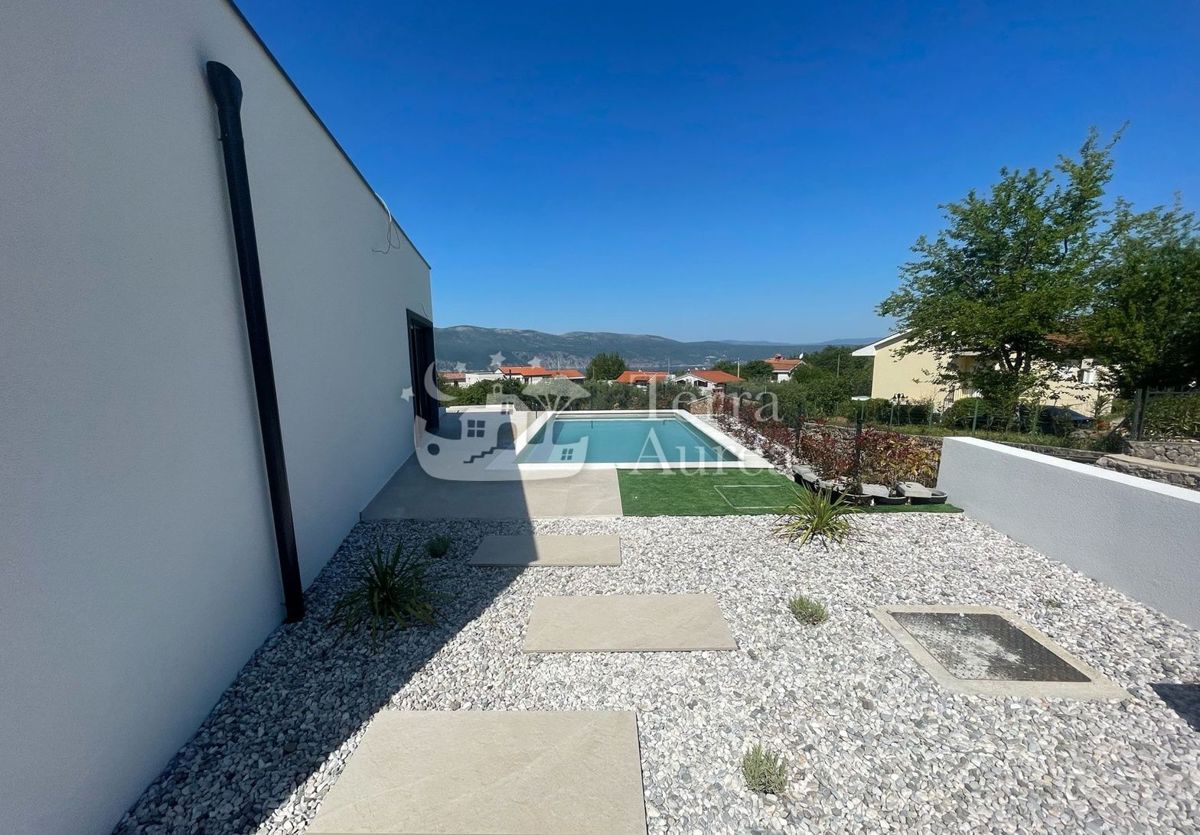 Villa mediterranea con vista mare, Brzac, isola di Krk