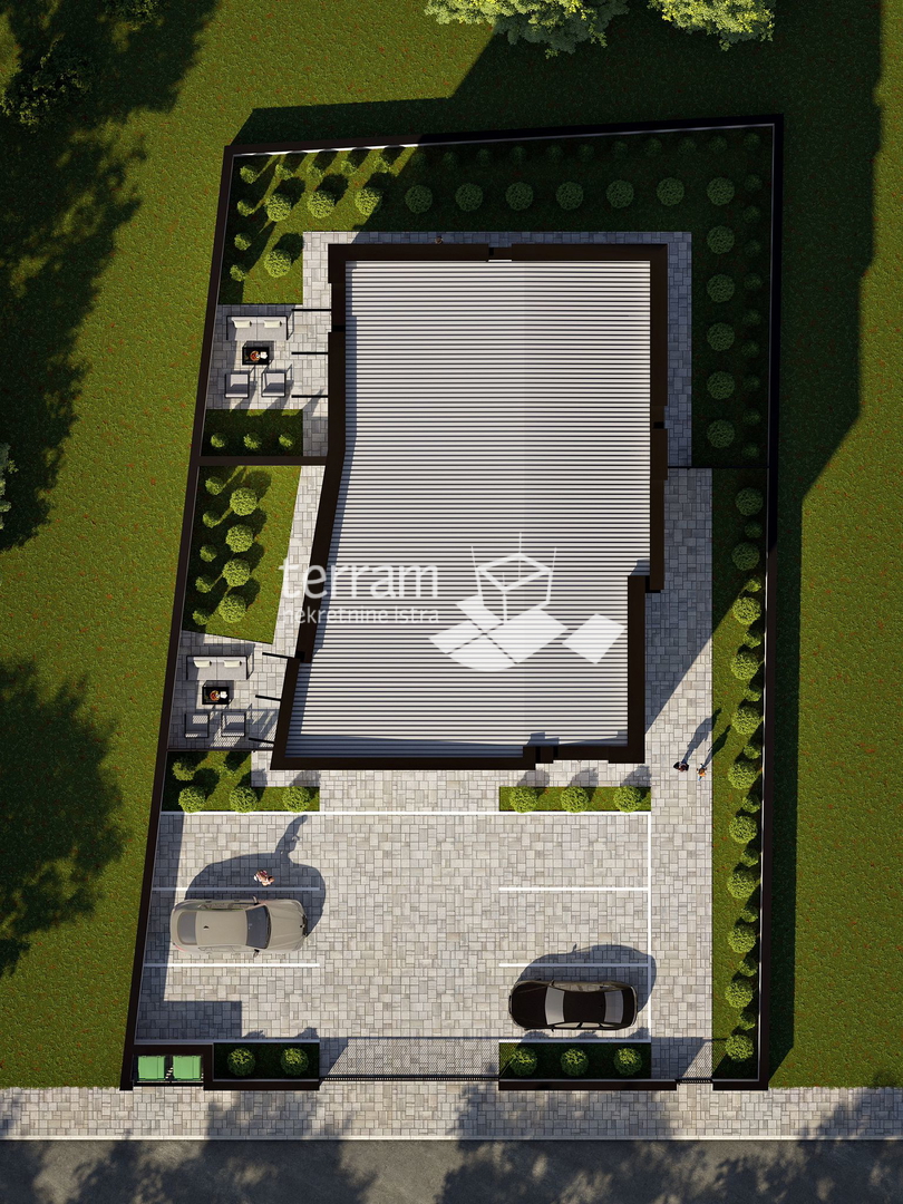 Istria, Pola, Štinjan, appartamento 66,23m2, piano terra, 1 camera da letto + soggiorno con angolo cottura, giardino 100m2, NUOVO, #vendita