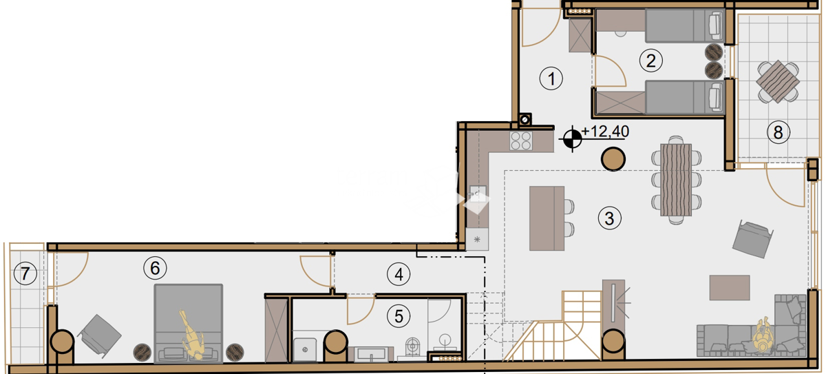 Istria, Pola, Centro attico duplex 166 m2 quattro camere da letto NUOVA COSTRUZIONE