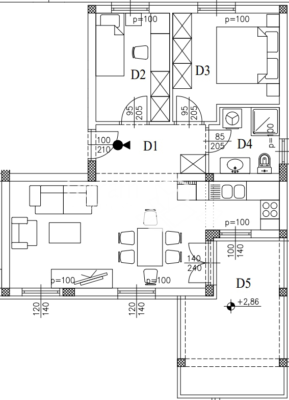 Istria, Medolino, appartamento al primo piano, 74,21 m2, 2 camere da letto, garage, NUOVO!! #vendita