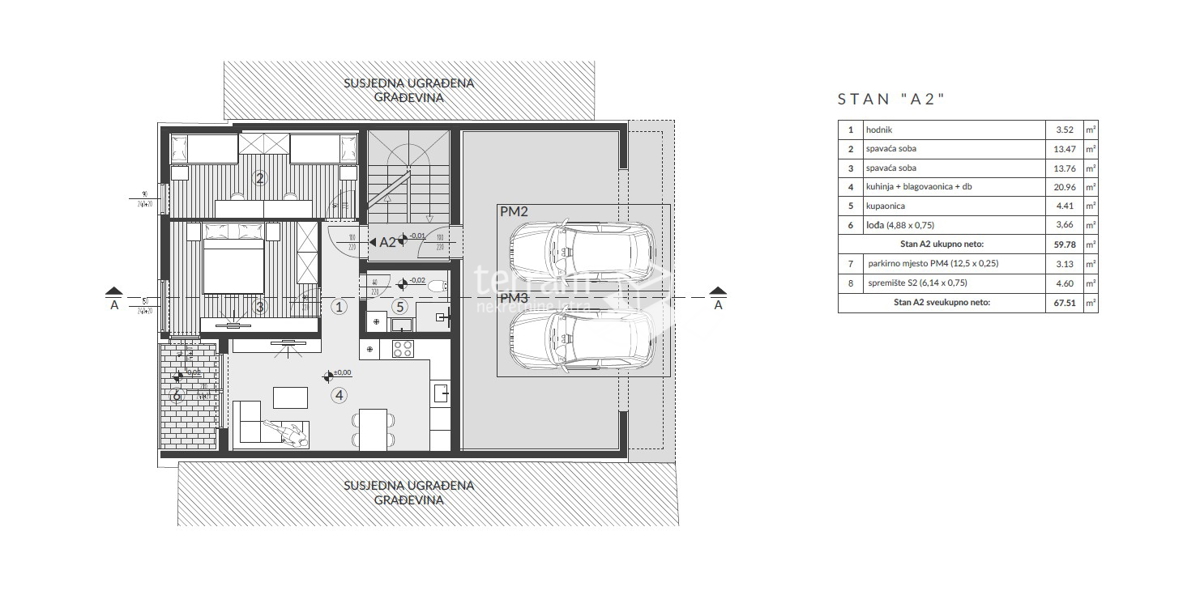 Istria, Medolino, Banjole, appartamento 1° piano, 67,51m2, 2SS+DB, vicino al mare, NUOVO!! #vendita