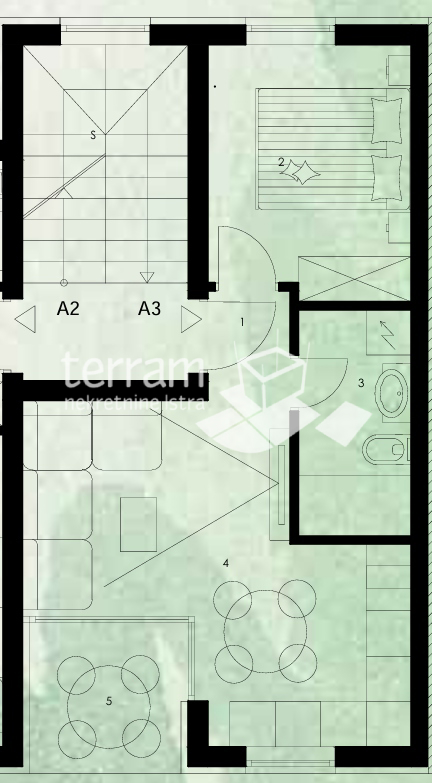 Istria, Pola, primo piano, 39,80m2, 1SS+DB, NUOVO #vendita