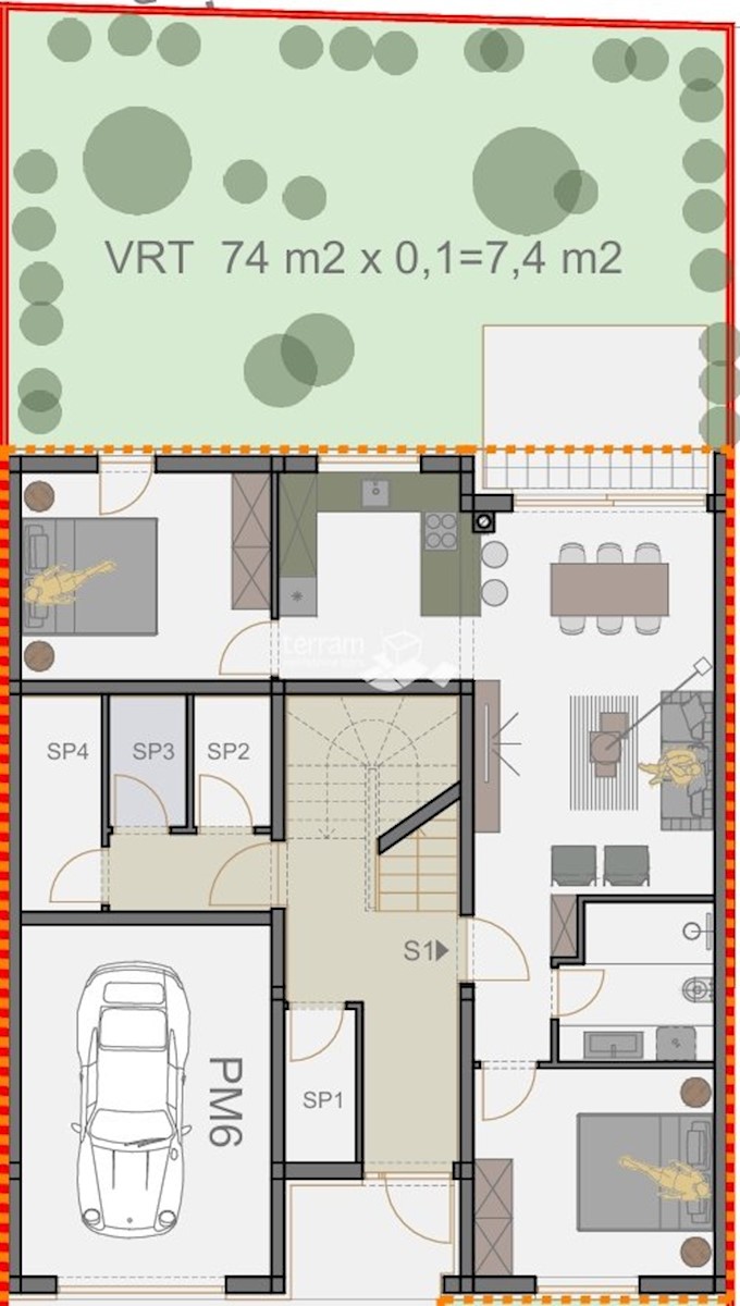 Istria, Pola, piano terra 79,61 m2, 2SS+DB, giardino 74m2 NUOVO #vendita