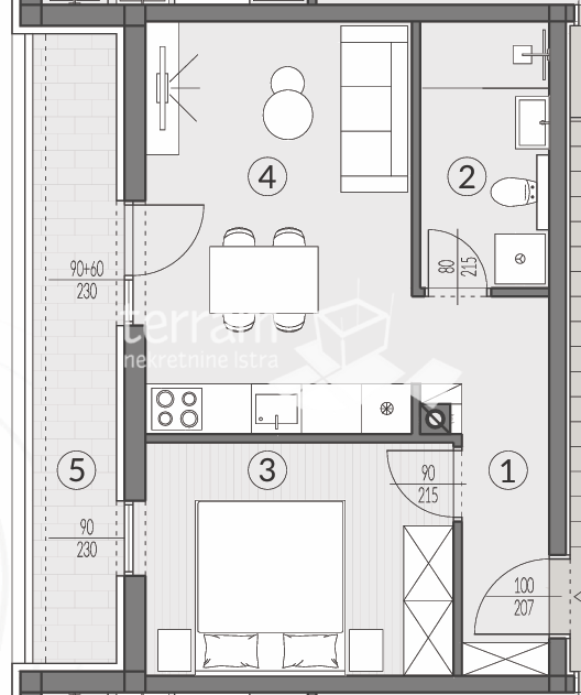 Istria, Pula, periferia, appartamento 48,51m2, secondo piano 1SS+DB, due posti auto, NUOVO!! #vendita