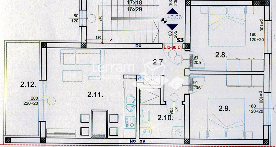 Istra, Pula, Valdebek, appartamento 58m2, primo piano, 2 camere da letto + soggiorno con angolo cottura, NUOVO, #vendita