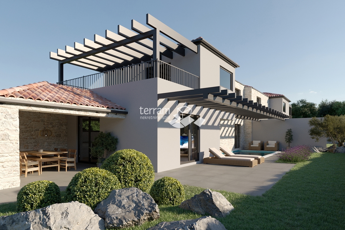Istria, Ližnjan, Šišan, casa bifamiliare 140 m2, 3 camere da letto + soggiorno, piscina, 465 m2 di giardino! #vendita