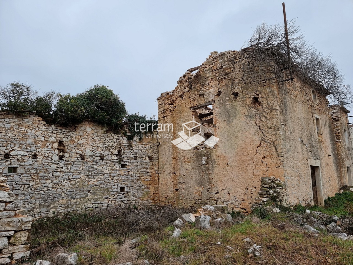 Istria, Žminj, casa istriana indipendente in pietra 160m2 su un grande terreno edificabile 3978m2 da ristrutturare in vendita