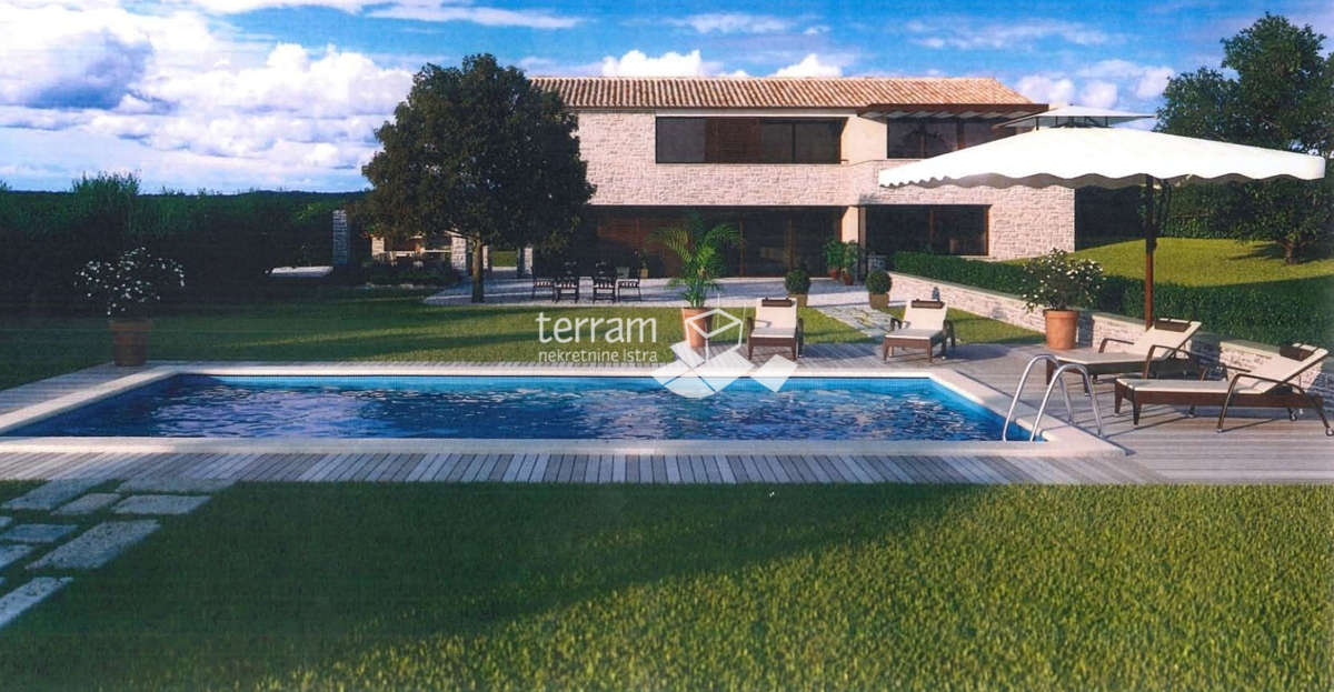 Istria, Tinjan, terreno edificabile 573m2 con permesso di costruzione per una casa con piscina in vendita