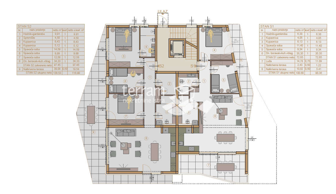 Istria, Medolino, Pješčana uvala, appartamento con piscina 122m2, 3 camere da letto, giardino, parcheggio, vicino al mare, NUOVO!! #vendita