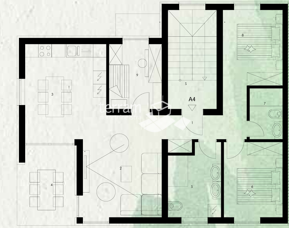 Istria, Pola, secondo piano, ATTICO, 88,70m2, 3SS+DB, NUOVO #vendita