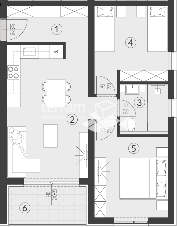 Istria, Medulin, Banjole, dintorni, appartamento 2SS+DB, 1° piano, 62.34m2, parcheggio!! #vendita