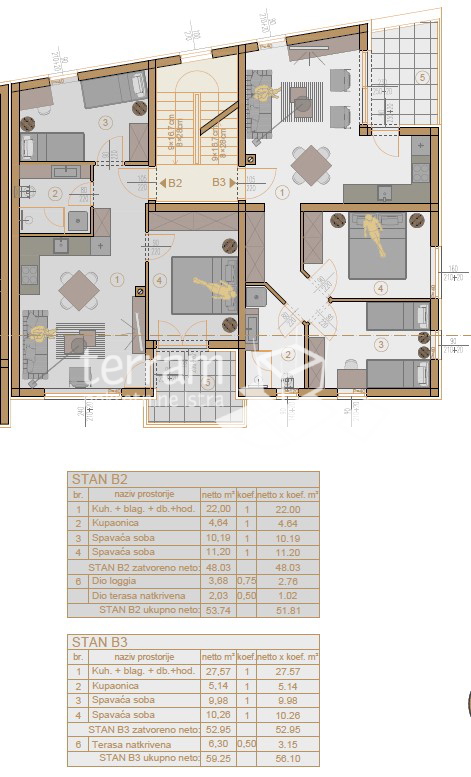 Istria, Pola, Veli vrh, appartamento 54,31 m2, 2 camere da letto, 1° piano, parcheggio, NUOVO!! #vendita