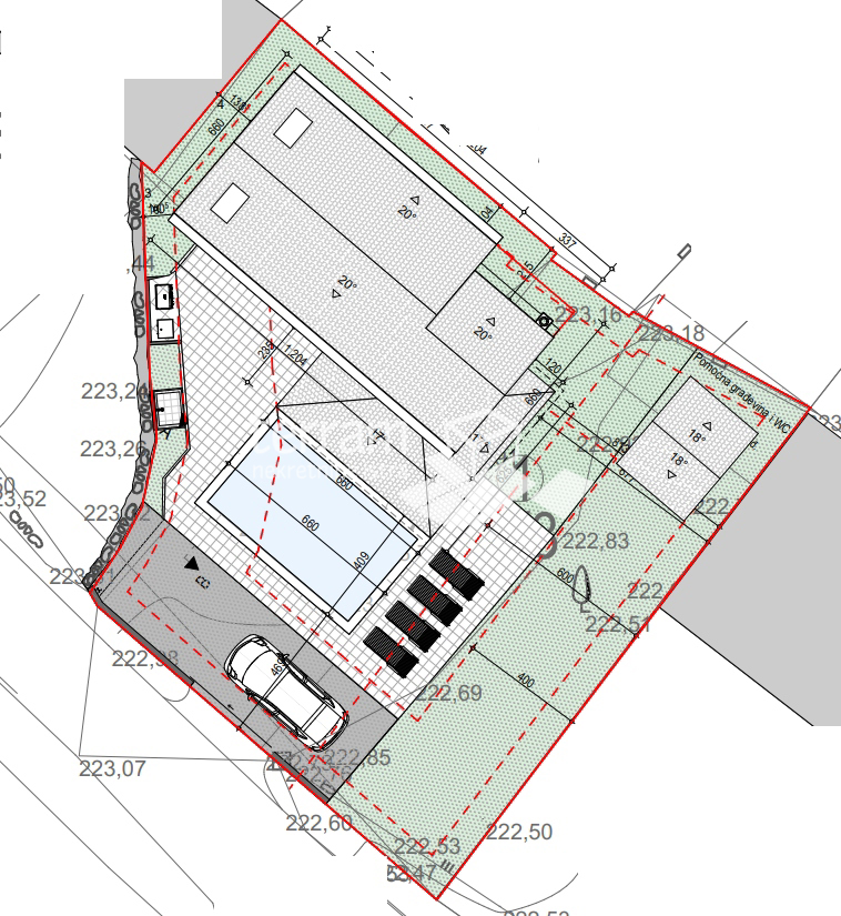 Istria, Barbana, Rebići, terreno edificabile con permesso di costruzione per una casa con piscina #vendita