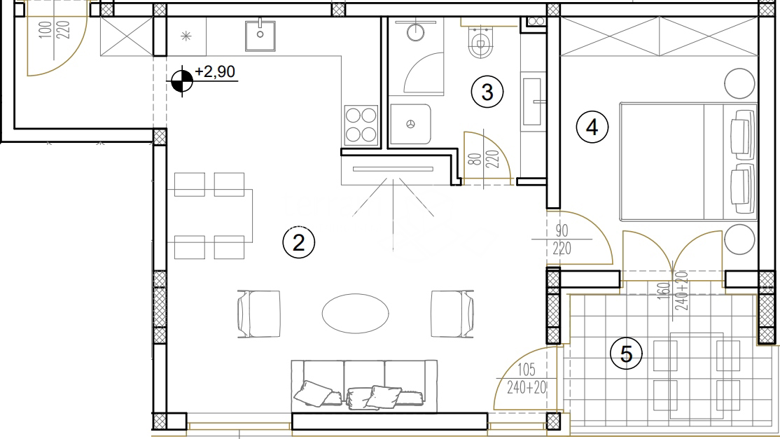 Istria, Medolino, appartamento al primo piano 54,42 m2, 1 camera da letto + soggiorno, vicino al mare!! NUOVO!! #vendita