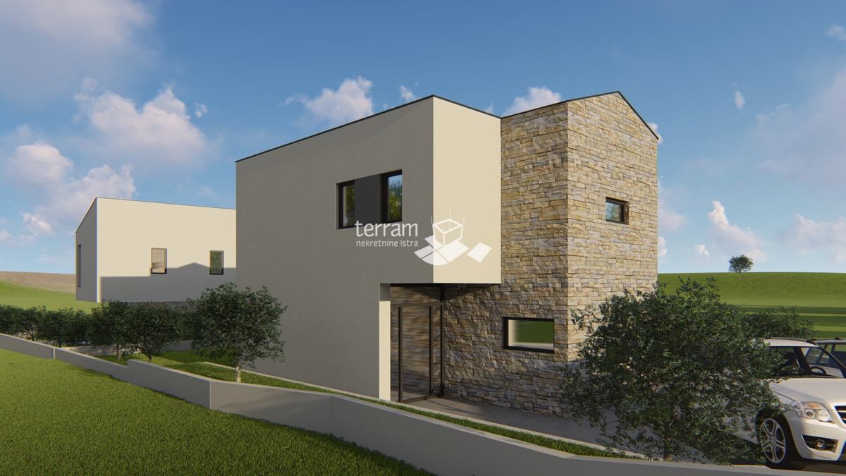 Istria, Marčana, casa 141,2m2 con piscina, vista mare, NUOVO!!, in vendita