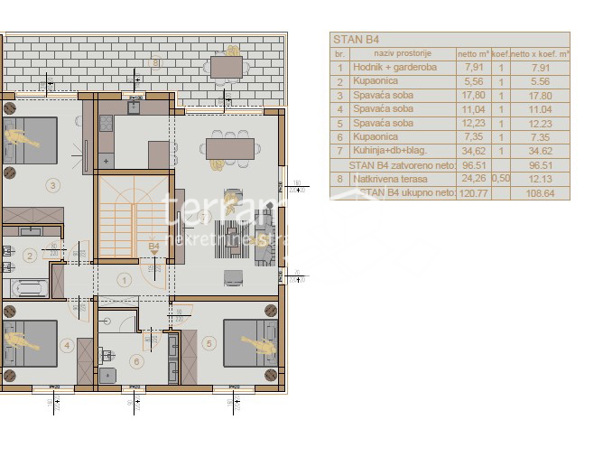 Istria, Pola, Šijana, appartamento 126,74m2, 3 camere da letto + soggiorno, II. pavimento, garage, NUOVO!!! #vendita