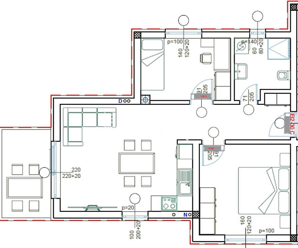 Istria, Pola, appartamento 61m2, 2 camere da letto, 1° piano, NUOVO!! #vendita