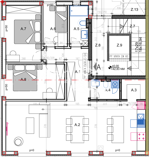 Pola, Veli Vrh, appartamento piano terra 111,82 m2, giardino 60 m2, 3 camere + soggiorno doppio, NUOVO, #vendita