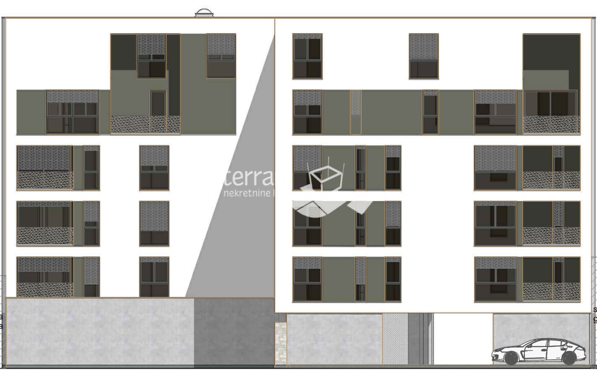 Istria, Pola, Centro, attico duplex 127,92 m2, quattro camere NUOVA COSTRUZIONE