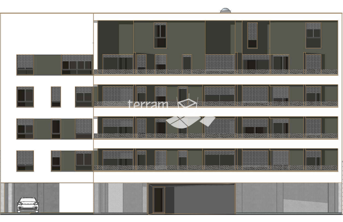 Istria, Pola, Centro, attico duplex 127,92 m2, quattro camere NUOVA COSTRUZIONE