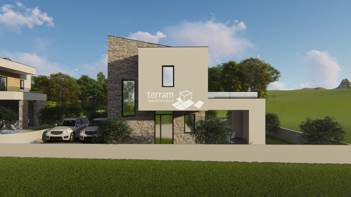 Istria, Marčana, casa 174,85m2 con piscina, vista mare, NUOVO!!, in vendita