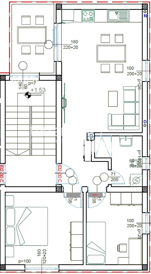 Istria, Pola, appartamento 61m2, 2 camere da letto, 1° piano, NUOVO!! #vendita