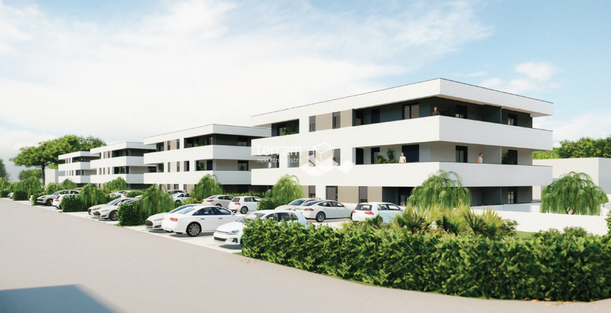 Istra, Pula, periferia, appartamento al piano terra 62,38m2, 2 camere da letto + soggiorno con angolo cottura, giardino, parcheggio, NUOVO!! #vendita