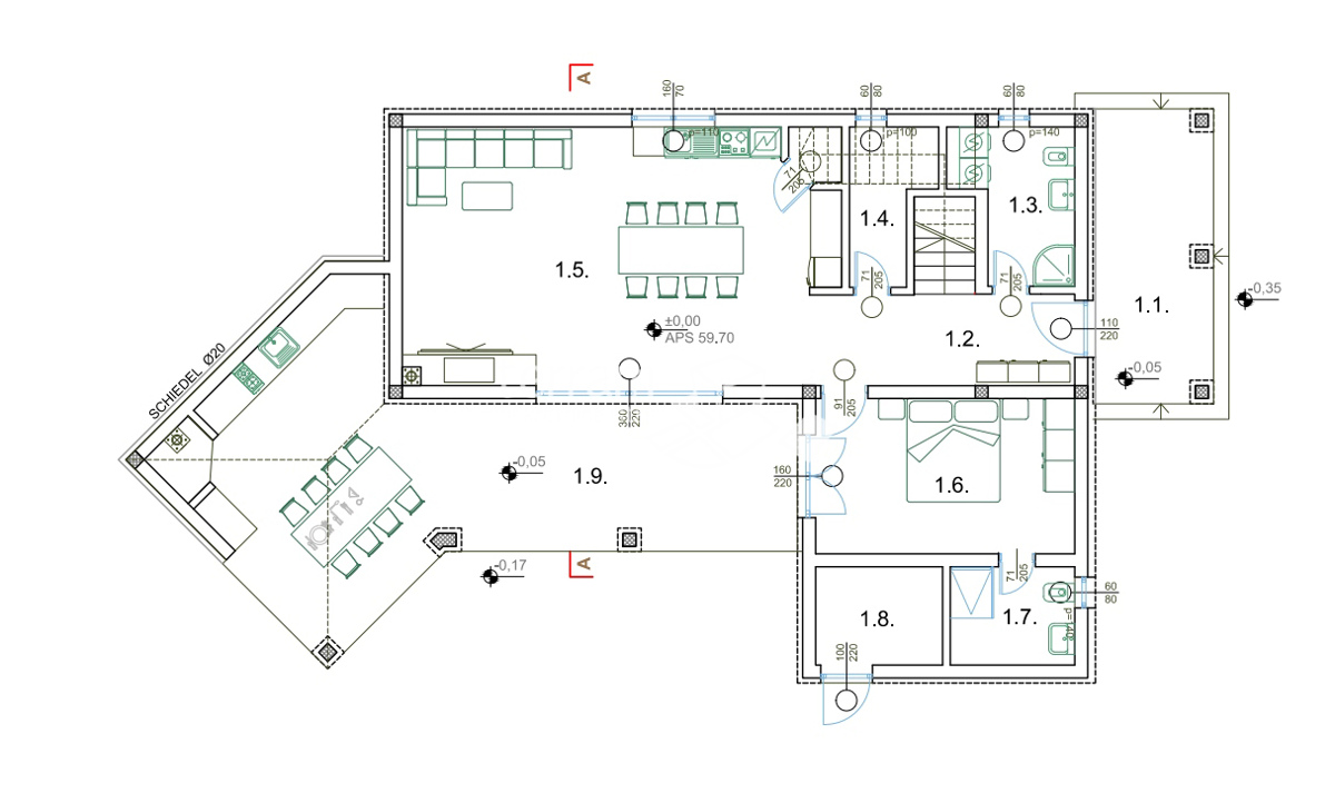 Istria, Gimino, Villa 166m2 con piscina e giardino 774m2