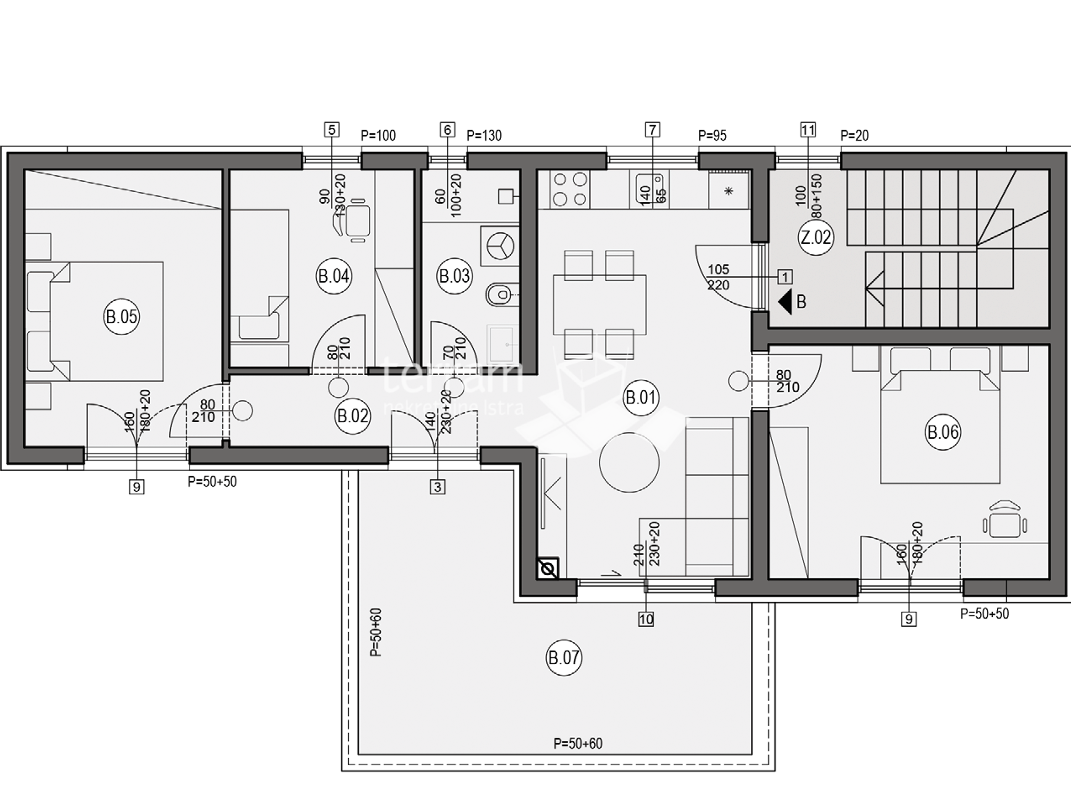 Istria, Pola, Busoler, appartamento 81,18 m², 3 camere + soggiorno con angolo cottura, primo piano, due posti auto, #vendita