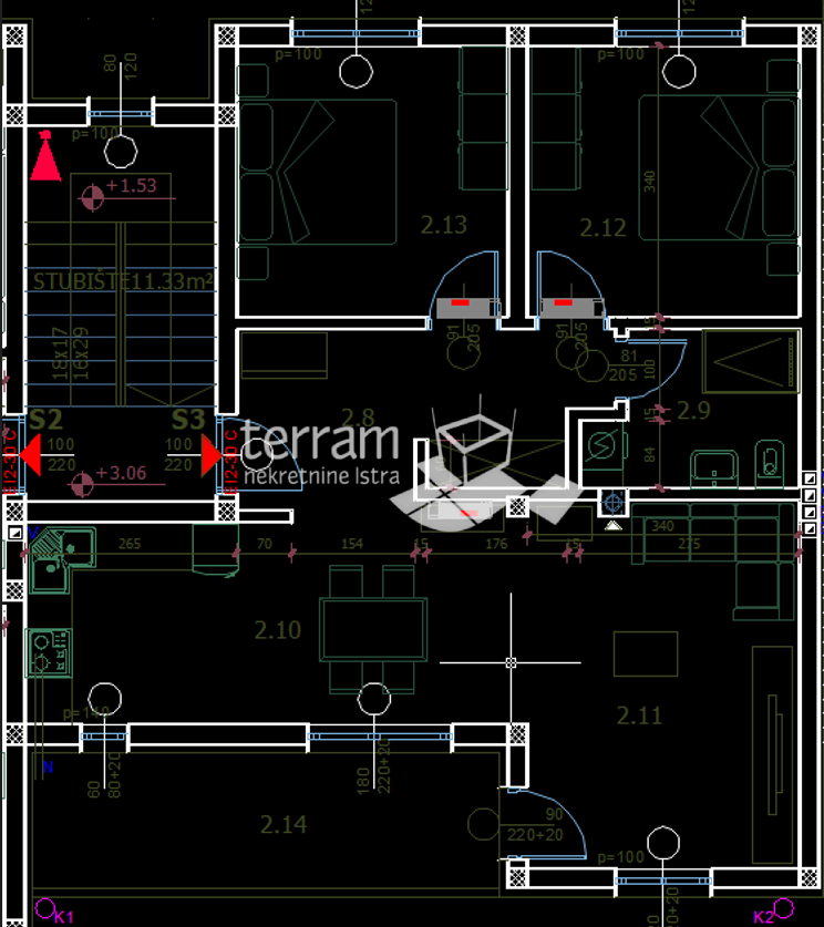 Istria, Štinjan, appartamento 74,88m2, 2 camere da letto, 1° piano, parcheggio, NUOVO!!! Vendita