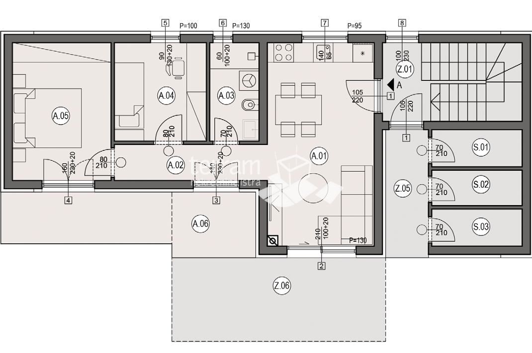 Istria, Pola, Busoler, appartamento 64,05m2, 2 camere da letto + soggiorno con angolo cottura, giardino 50m2, #vendita