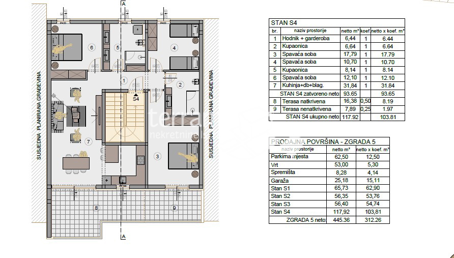 Istria, Pola, centro più ampio, II. piano, 110,37 m2, 3 camere da letto, parcheggio, NUOVO!!!!