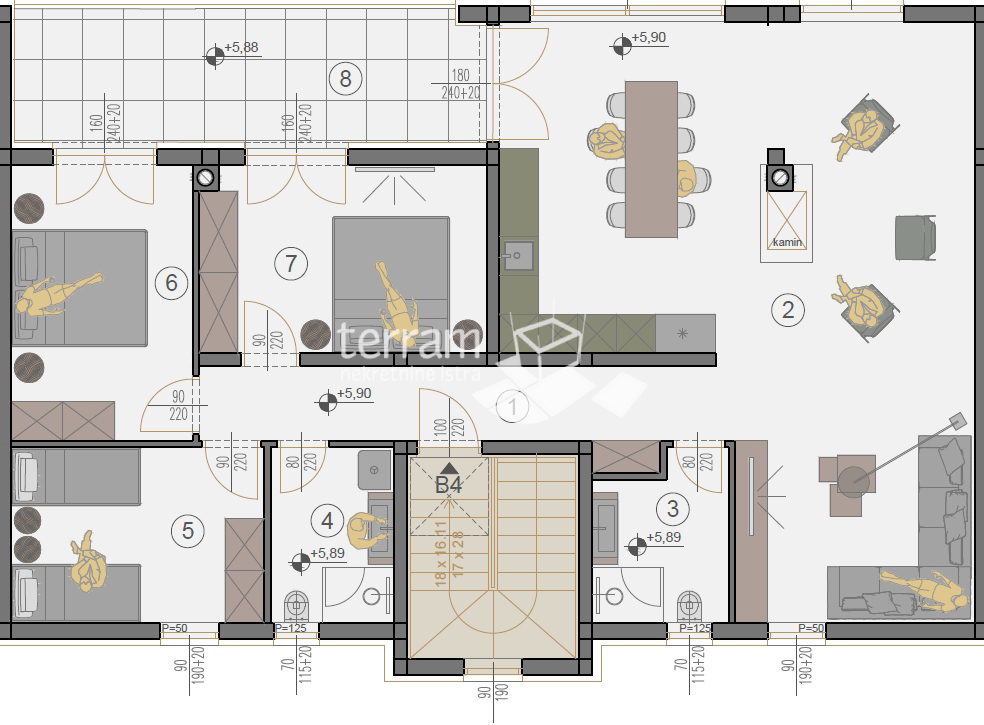 Istria, Pola, Štinjan, appartamento 126,22 m2, 3 camere da letto + soggiorno, II. piano, posto auto, vicino al mare, NUOVO!! #vendita