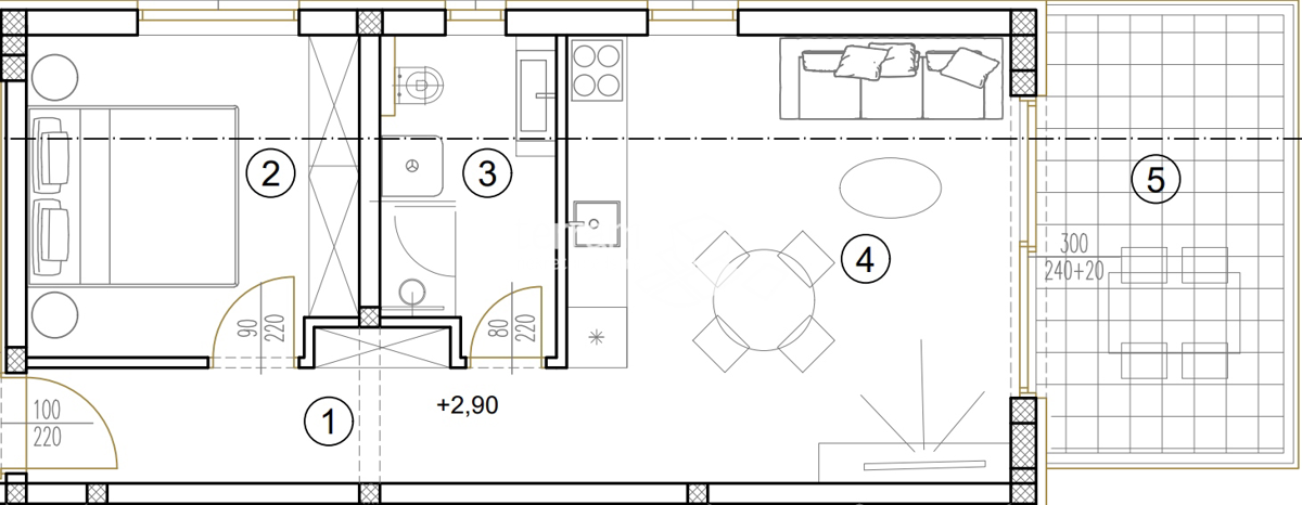 Istria, Medolino, appartamento al secondo piano 48,31m2, 1 camera da letto + soggiorno, vista mare !! NUOVO!! #vendita