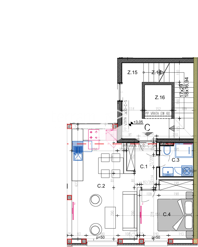 Istria, Pola, Veli vrh, appartamento 44,76 m2, primo piano, 1 camera da letto + soggiorno con angolo cottura, garage, NUOVO, #vendita