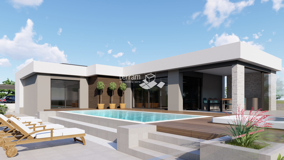 Istra, Barban, Pavlići, terreno edificabile 612 m2, progetto preliminare per villa a piano terra con piscina, #vendita