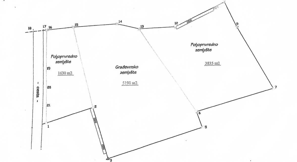 Istria, Svetvincenat combinazione di terreno edificabile e agricolo 10655m2