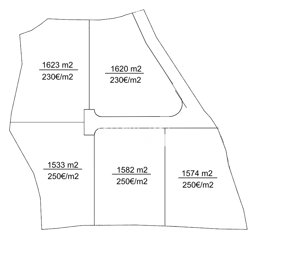 Istria, Albona, Trget terreno edificabile 1620m2 con vista diretta sul mare in vendita