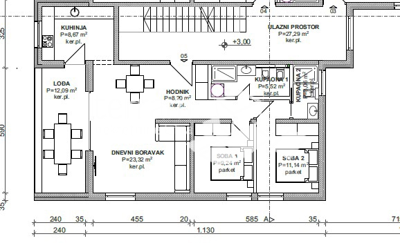 Istria, Medulin, zona Banjole, appartamento 80.72m2, 1° piano, 2 camere da letto + bagno, vicino al mare, NUOVO!! #vendita