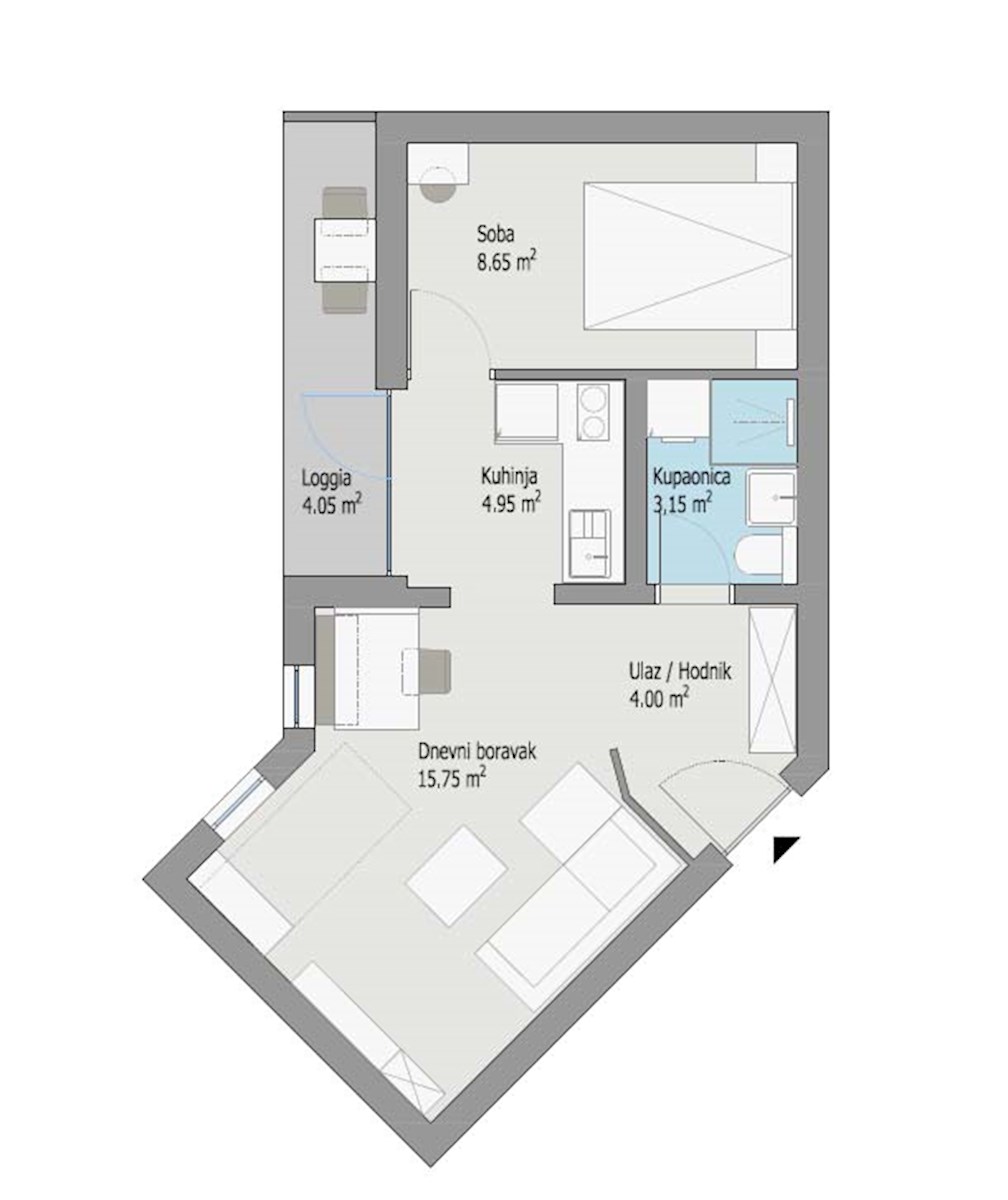 Appartamento ristrutturato e arredato al 1° piano a Červar Porat, 40 m² (SO-368)