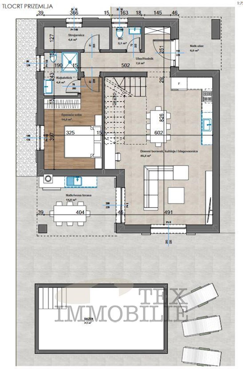 Parenzo, casa con piscina in costruzione