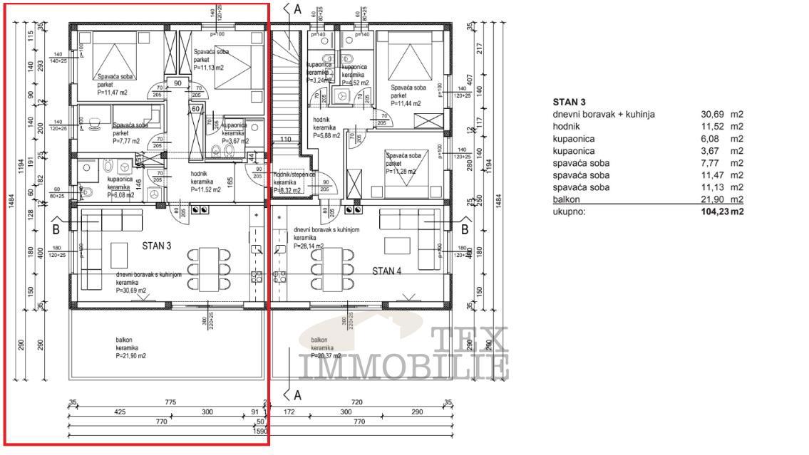 Poreč - Appartamento con 3 camere da letto, a 2 km dal mare