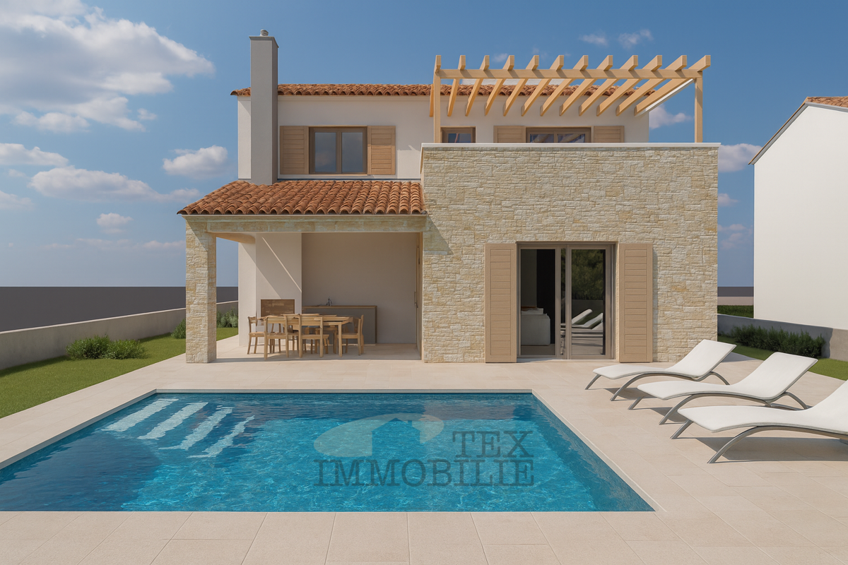 Parenzo, casa con piscina in costruzione