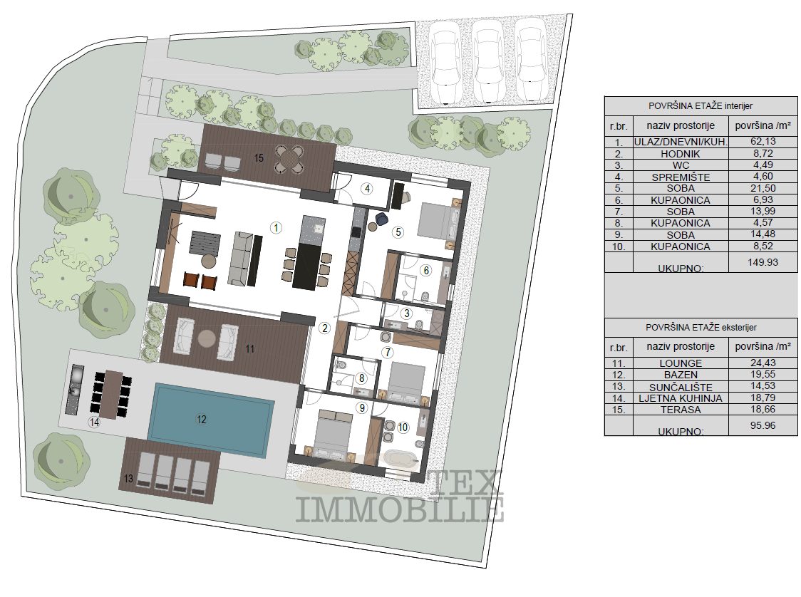 Casa con piscina vicino a Parenzo, 150 m2