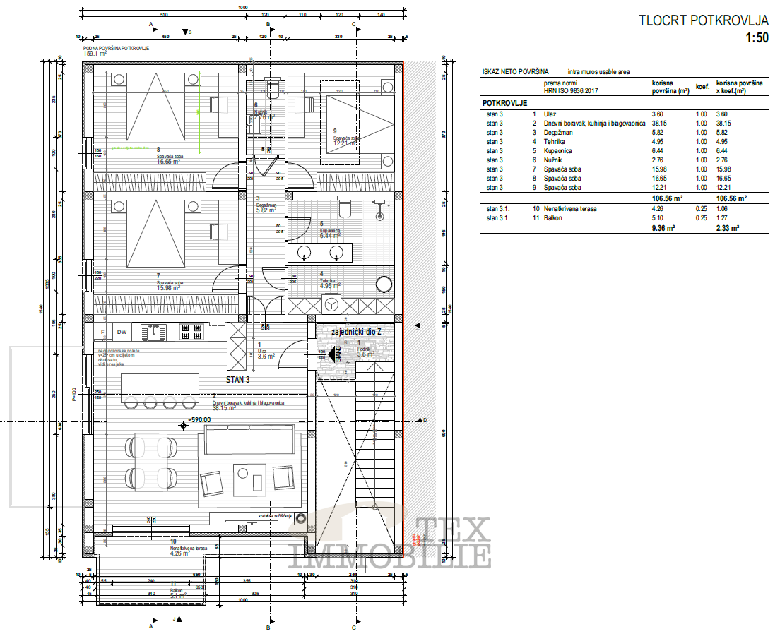 Dintorni di Parenzo, appartamento con tre camere da letto a 1 km dal mare