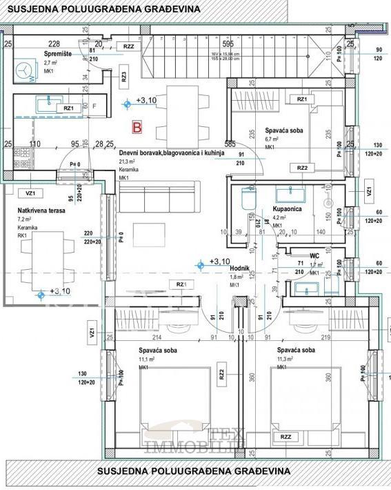 Tar, nuovo appartamento con tre camere da letto – 68 m²