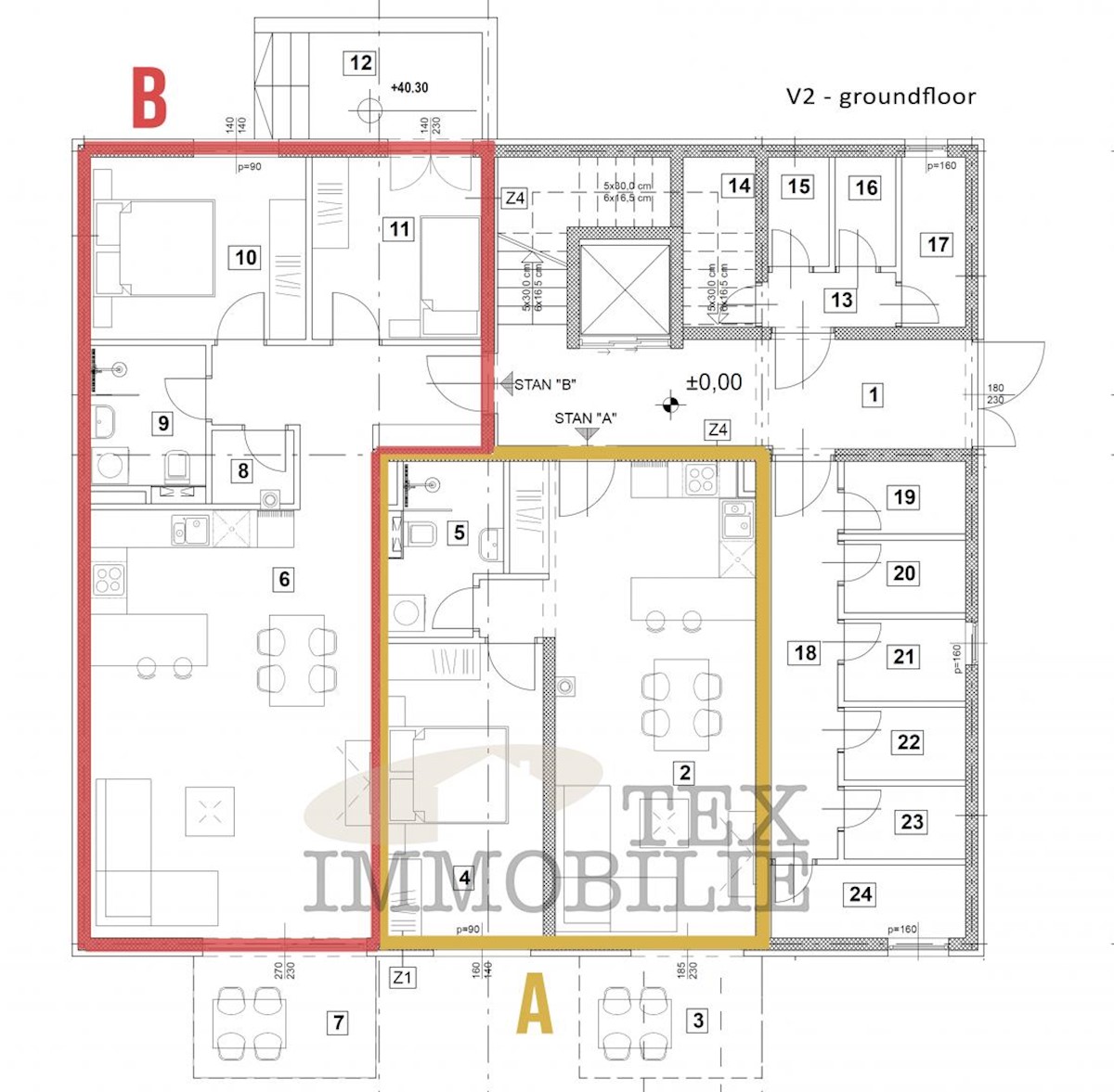 Zona Parenzo, appartamento al piano terra con due camere da letto