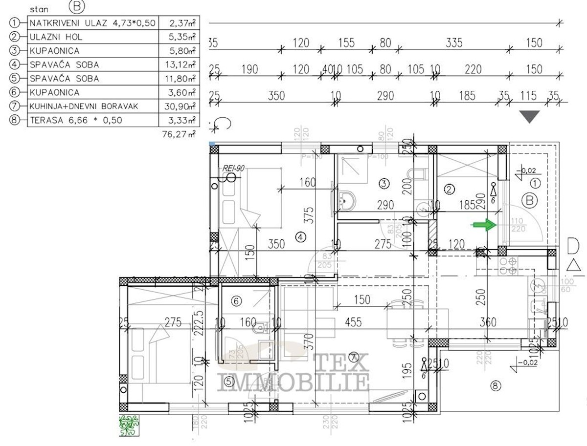 Tar - nuovi appartamenti in costruzione - appartamento B - 76.27 m2