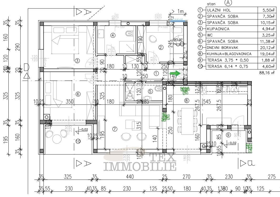 Tar - nuovi appartamenti in costruzione - appartamento A - 88.16 m2